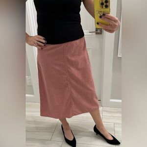 Elegant Pink Skirt, ribbed corduroy, blush pink